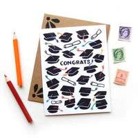 Congrats Grad Caps Card - Graduation Card