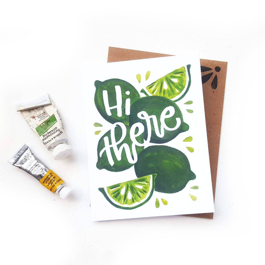 Hi There Limes Card - Any occasion greeting card