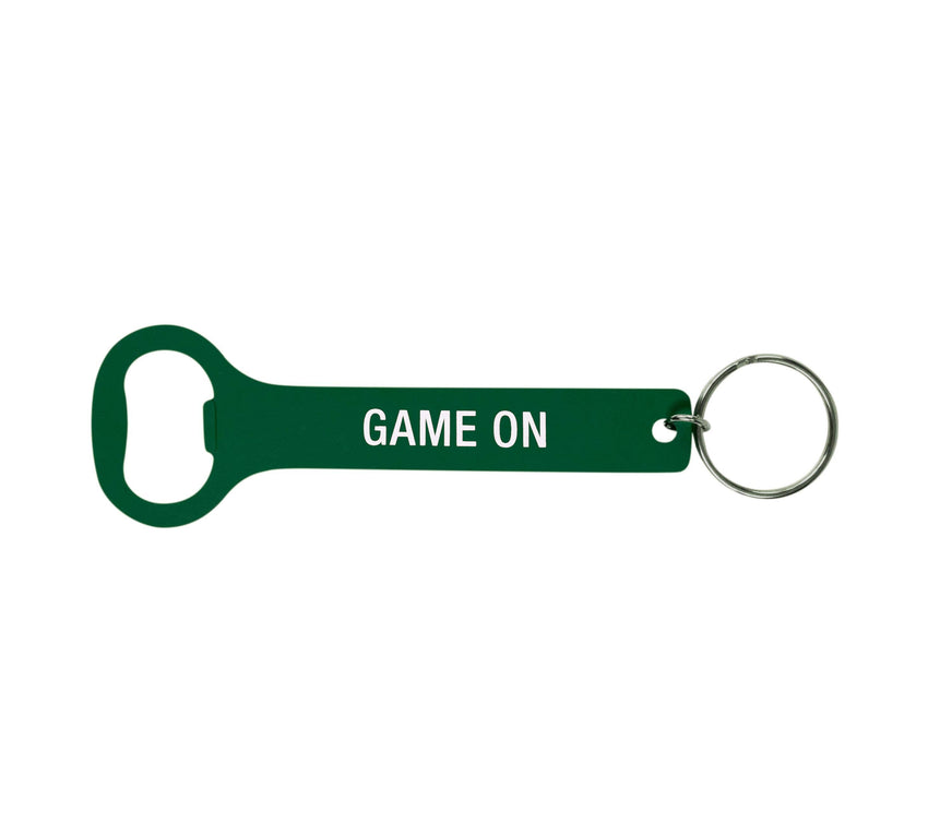 Green and White Key Ring Bottle Opener - Great MSU Spartan Fan Gift!