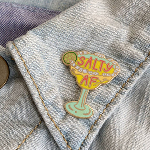 Salty AF Margarita  - Pinback Button Enamel Pin