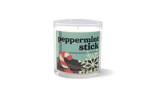 SALE! Peppermint Stick Glass Candle