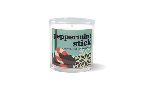 SALE! Peppermint Stick Glass Candle
