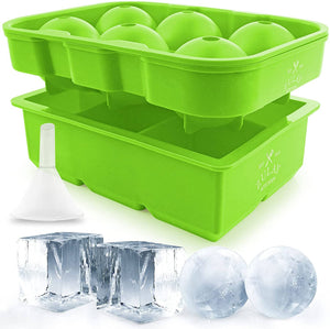 Zulay Silicone Square Ice Cube Mold and Ice Ball Mold