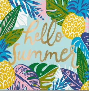 SALE! Hello Summer - Foil Cocktail Napkin- 20ct
