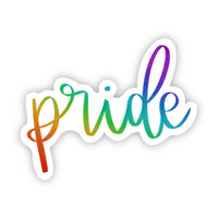 Pride - Rainbow Calligraphy Water Bottle Laptop Sticker