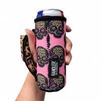 Leopard Sugar Skull 12oz Slim Can Handler™