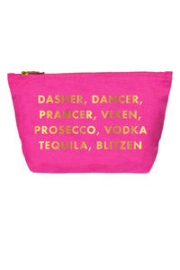 Dasher, Dancer, Tequila Blitzen - Small accessories or makeup pouch