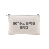 Emotional Support Snacks Zippered Pouch | Funny Cosmetic Bag