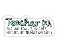 Teacher Definition - Vinyl Teaching Sticker