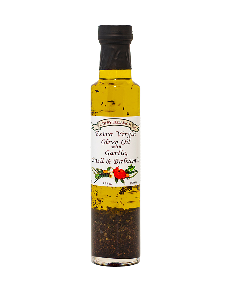 Extra Virgin Olive Oil With Garlic, Basil & Balsamic - Made in Michigan!