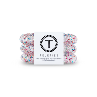 TELETIES - Party People Patriotic Glitter - Large Coil Hair Ties