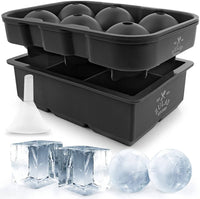 Zulay Silicone Square Ice Cube Mold and Ice Ball Mold