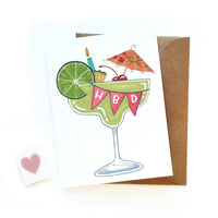 Happy Birthday "HBD" Margarita Birthday Card