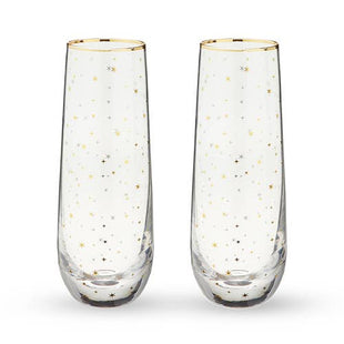 Starlight Stemless Champagne Flute, Single Glass