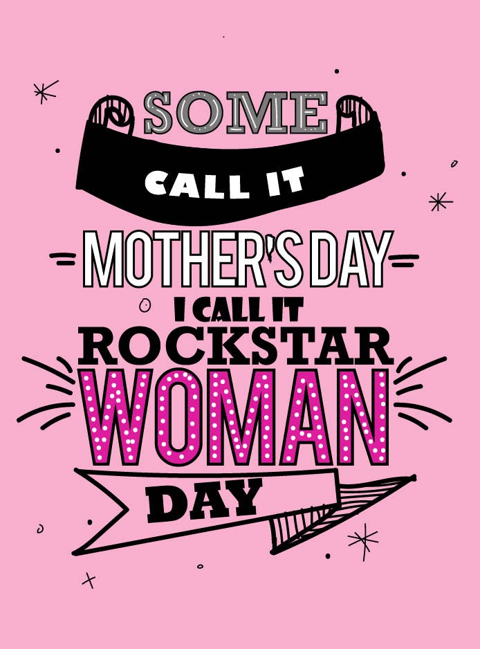 Rockstar Woman Mothers Day Greeting Card
