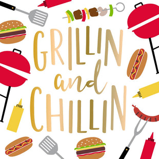 Grillin and Chillin - Summer Cookout Cocktail Napkins - 20ct