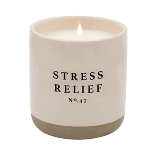 SALE! Stress Relief Soy Candle - Cream Stoneware Jar - 12 oz