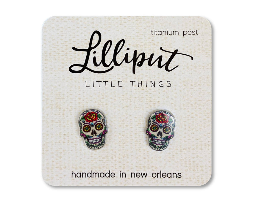 Sugar Skull Earring Studs