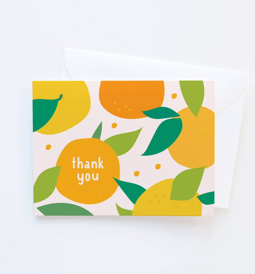 Thank You Card - Citrus & Pink