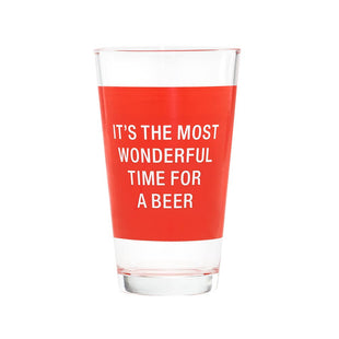 It's The Most Wonderful Time For a Beer - Christmas Holiday Pint Glass