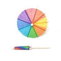 Rainbow Beach Ball Cocktail Umbrella