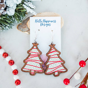 Christmas Tree Cake Dangles Holiday Festive Pop Culture