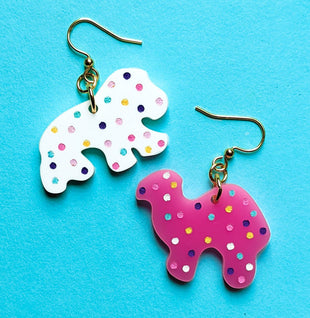 Circus Animal Cookie Acrylic Statement Earrings