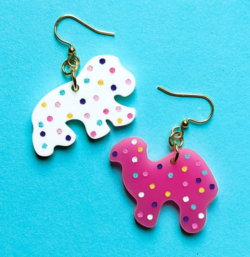 SALE! Circus Animal Cookie Acrylic Statement Earrings