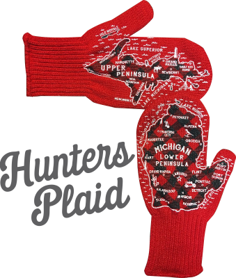 SALE! Michigan Mittens - Original Michigan Mittens Collection - Red Buffalo Plaid