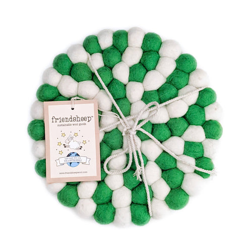 Peppermint Eco Trivets- Green & White Colorful Trivets