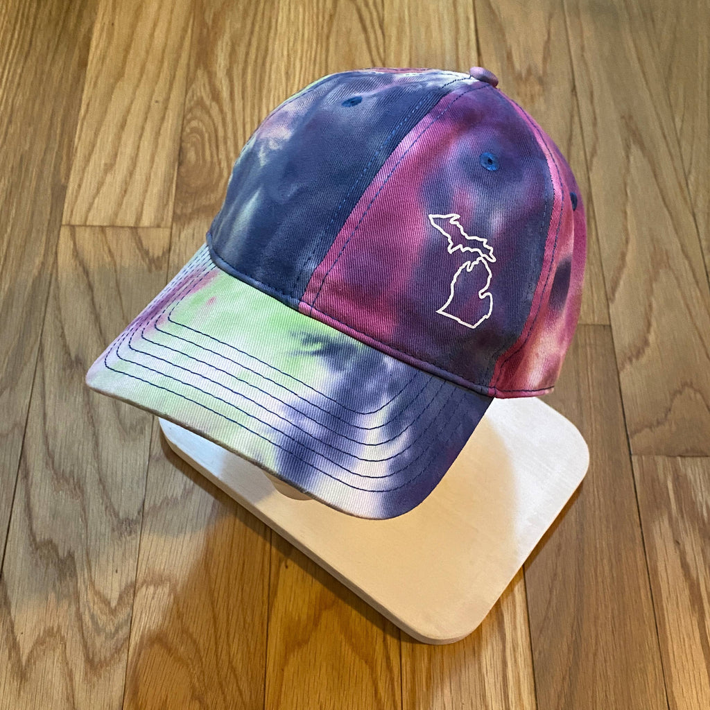 Tie dye Michigan summer baseball hat pink purple boho unisex