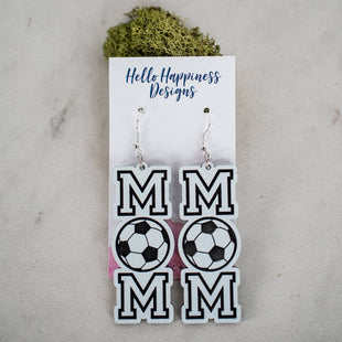 SALE! Soccer Mom Earrings - Acrylic Dangles - Handmade