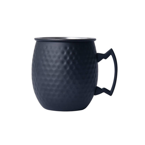 Matte Black Moscow Mule Hammered Mug 18oz