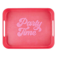 Hot Pink Bar Tray - Party Time! Handled Tray for Cocktails or whatever!