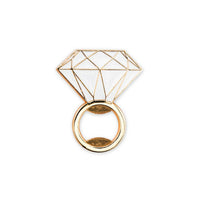 Flat Metal Diamond Ring Bottle Opener - Gold