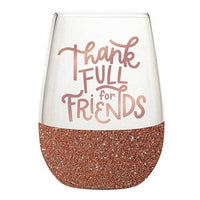 Thankful For Friends - 20oz stemless wine- Fun Friendsgiving gift