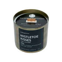 SALE! Mistletoe Kisses Wood Wick Antique Brass Candle