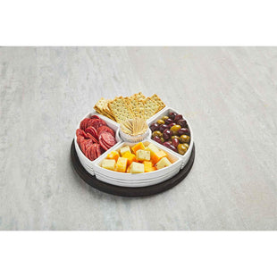 Six-Piece Hors D'oeuvres Tray - With Lazy Susan Base