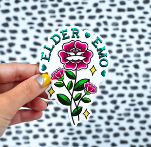 Elder Emo Rose vinyl sticker