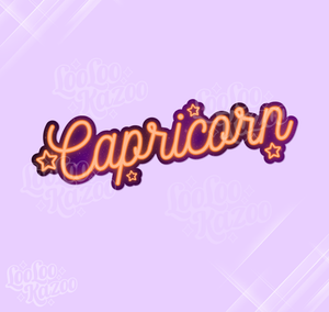 Capricorn Zodiac Neon Sign Vinyl Sticker