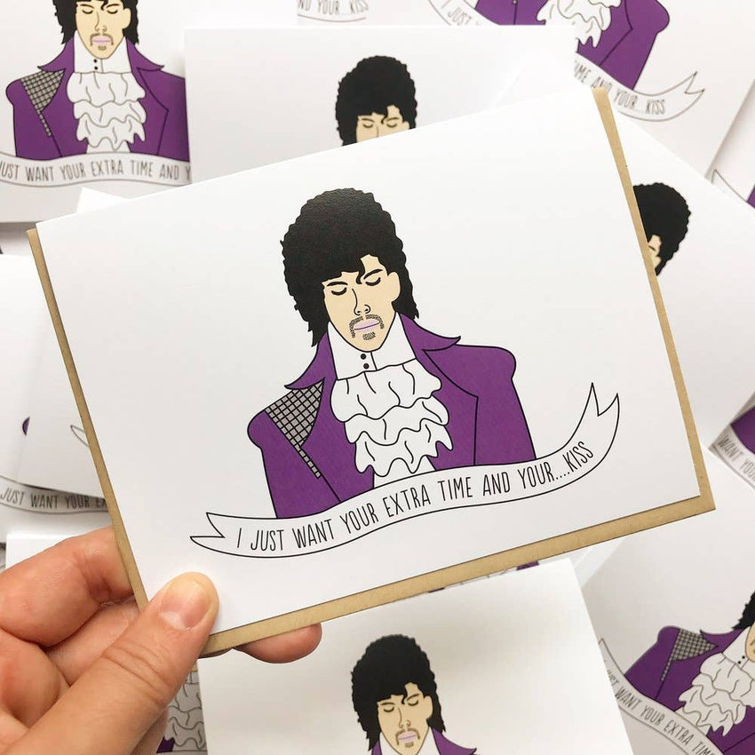 Prince - I Just Want Your Extra Time... - Kiss Lyrics Greeting Card