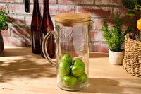 Glass Tall Pitcher with lid - Drink Almost Empty