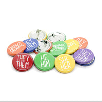 Pronoun Pin - Colorful Jean Jacket Pins