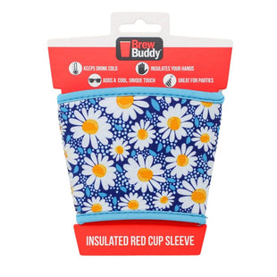 SALE! - Brew Buddy Red Cup Sleeve | Blue Daisy