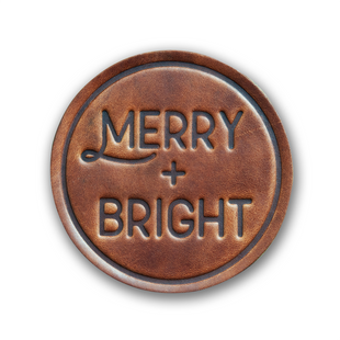 Merry + Bright Leather Coaster