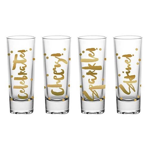 4 Pack of Shot Glasses - Celebrate Shot Glasses