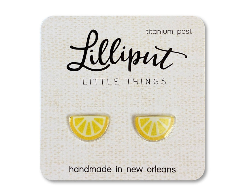 Lemon Wedge Earring Studs