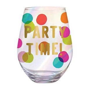 Party Time Confetti Large Stemless Wine Glass -30 oz