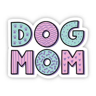 Dog Mom Green and Pink Sticker