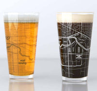 East Lansing Michigan State College Town Map Pint Pair